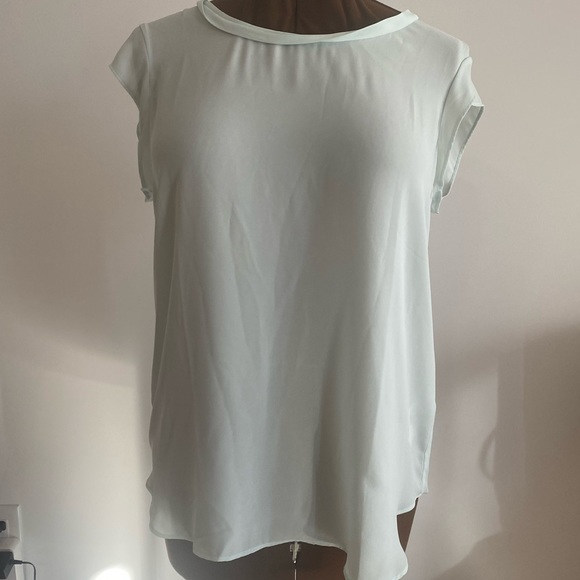 💚🤍BANANA REPUBLIC 🤍💚 Pastel teal sleeveless top in Large. In great shape. - Picture 4 of 11